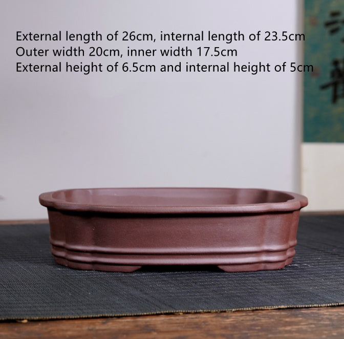 Purple Sand Flower Pot Ceramic Large Shallow Mouth Rectangular