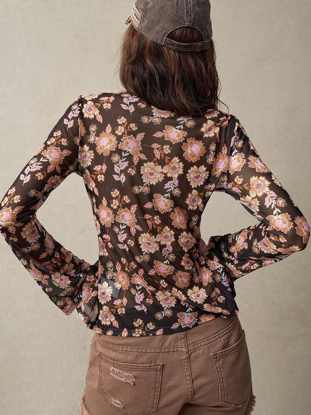 European And American Printed Shirt Women's Slim Fit Slimming Retro Temperament