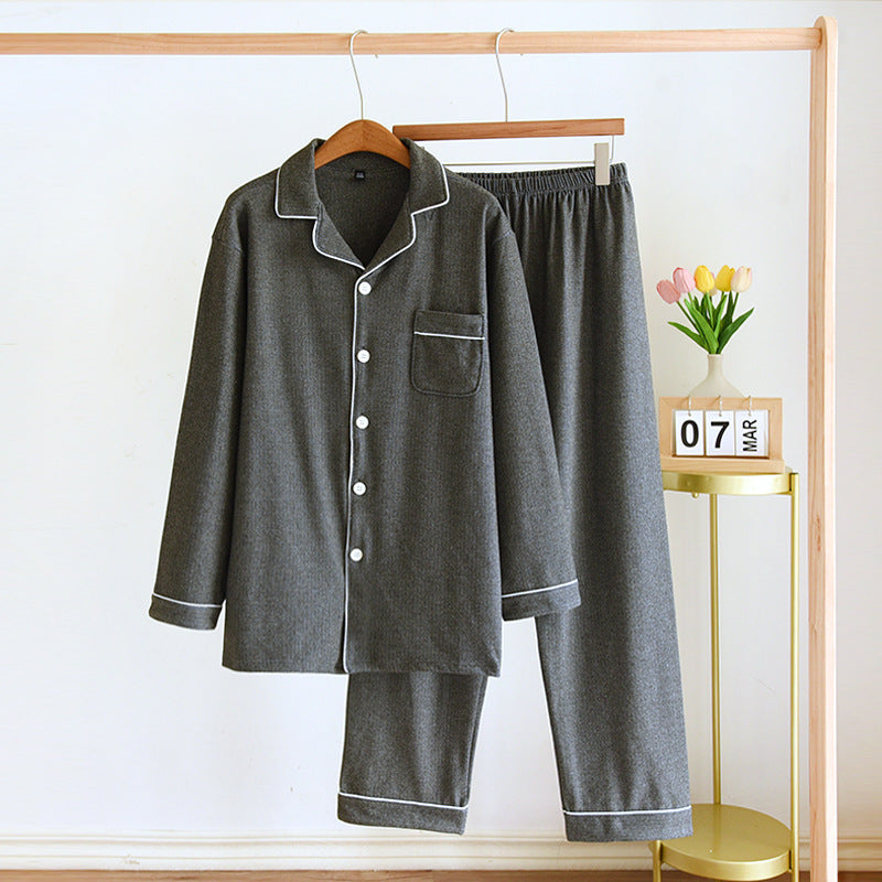 Pajamas Winter Thickened Sanded Fabric Dralon Cardigan Autumn And Winter