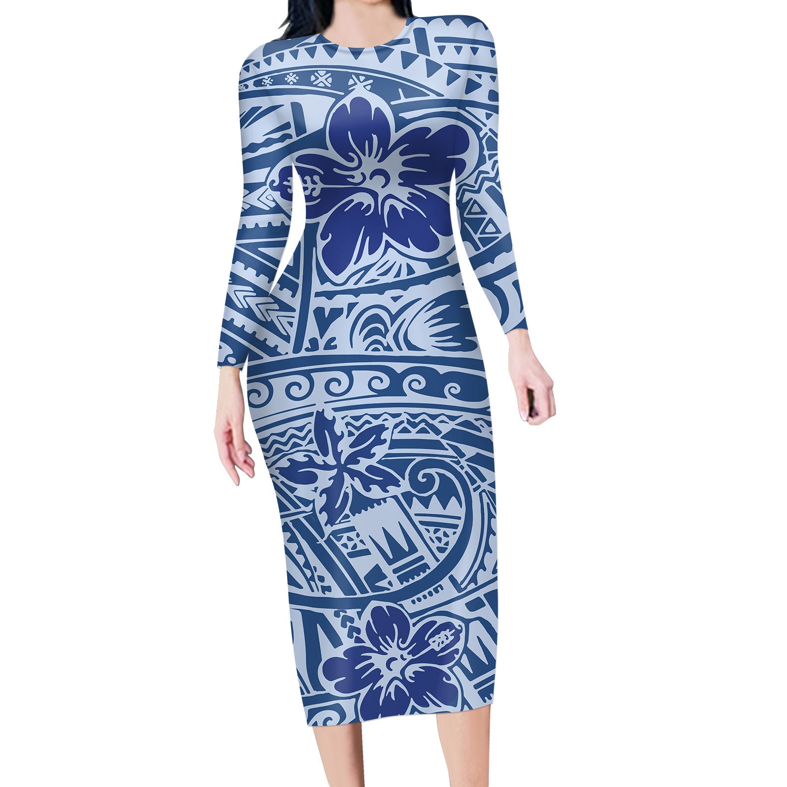 Polynesian Temperament Women's Long Sleeve Dress