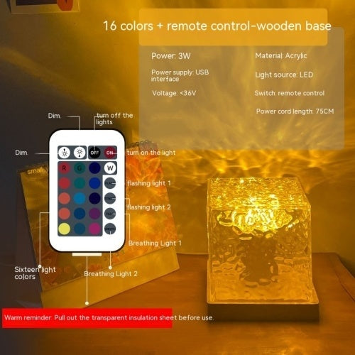 Rotating Water Ripple Small Night Lamp