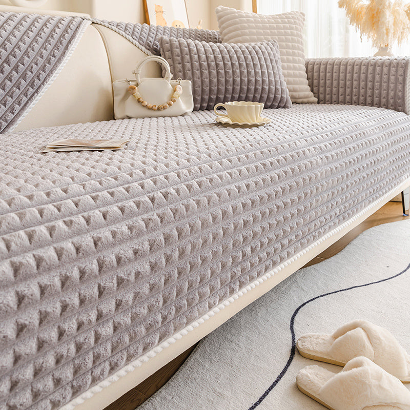 Thickened Flannel Sofa Cushion 2024 Winter Thickened Sitting Non-slip Sofa Cover Plush Cover Towel
