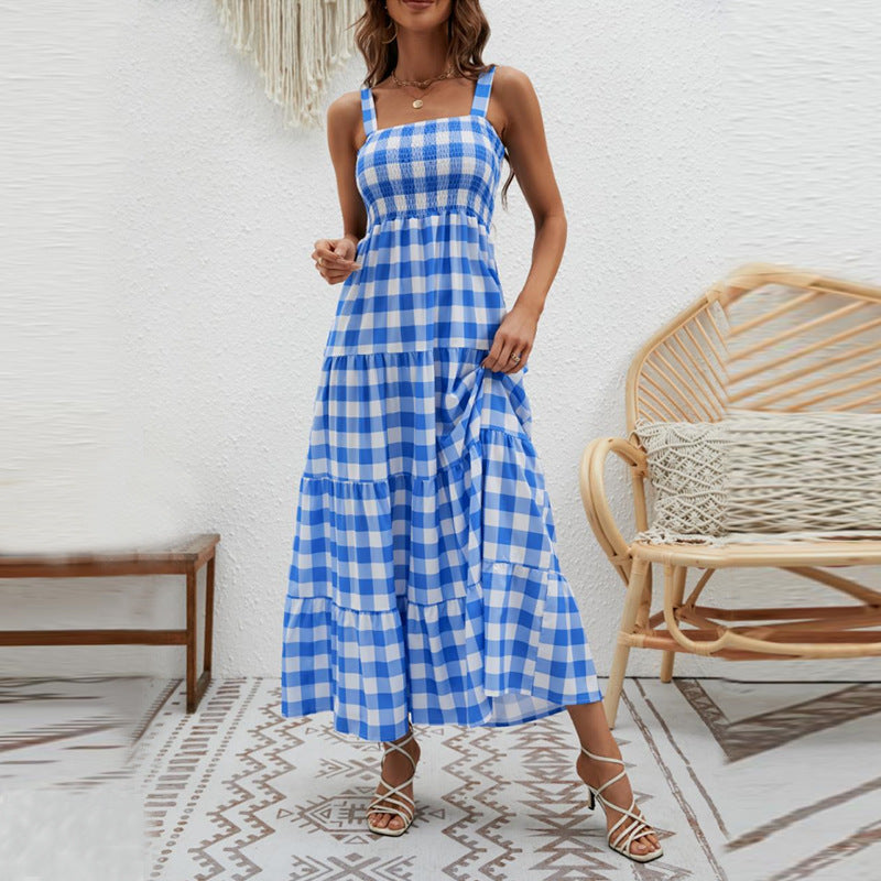 Waist-controlled Large Hem Bohemian Dress