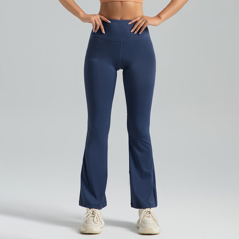 High Waist Hip Lift Yoga Bell-bottom Pants Nude Feel Fitness
