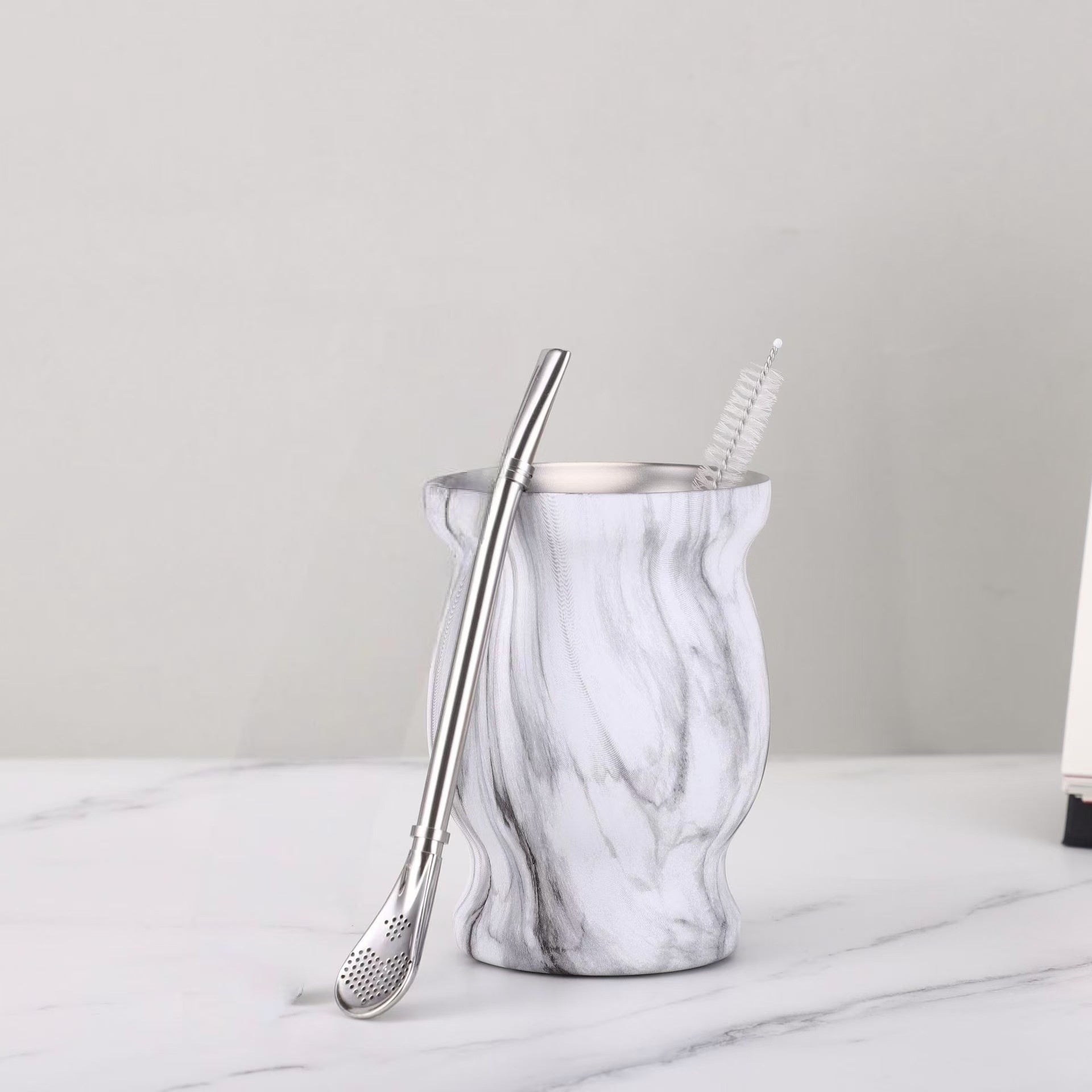 Stainless Steel Pear-shaped Tea Cup Insulation Double Layer