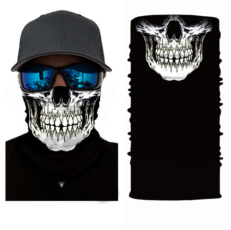 Skull Half Face Series Magic Headband Mask