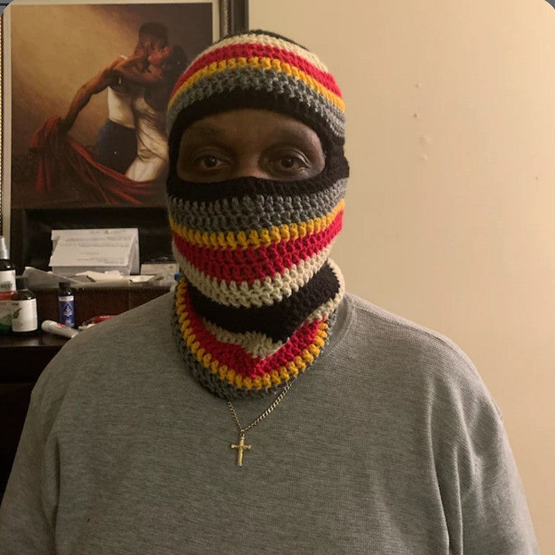 Pullover Windproof Neck Protection Handmade Knitted Hat