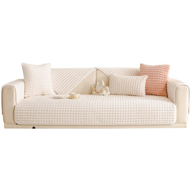Thickened Flannel Sofa Cushion 2024 Winter Thickened Sitting Non-slip Sofa Cover Plush Cover Towel