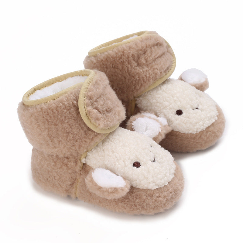 Baby cartoon cotton shoes with non-slip sole