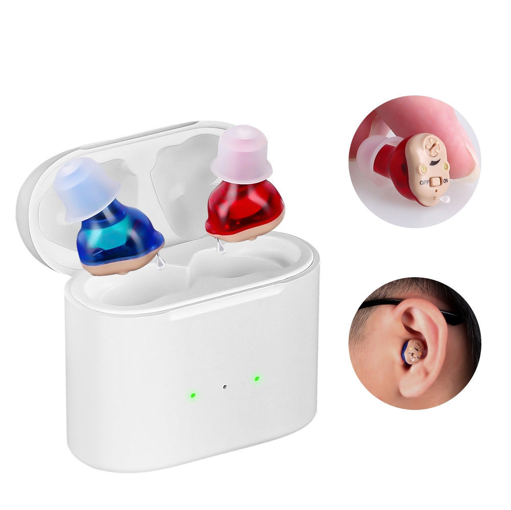 Red And Blue Magnetic Charging Warehouse Meatus Acusticus Digital Hearing Aid