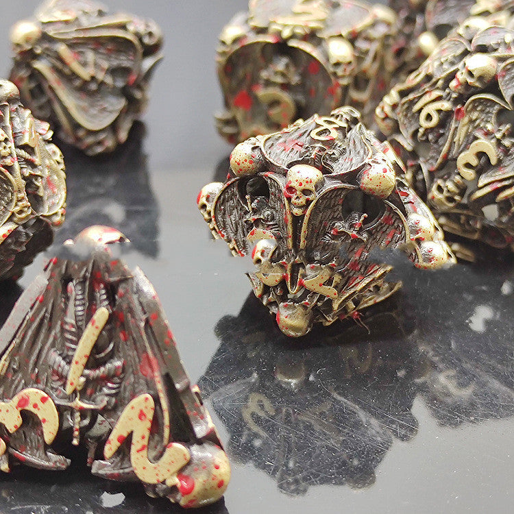 New Metal Cutout Jihad Angel Dice DND 7 Piece Set