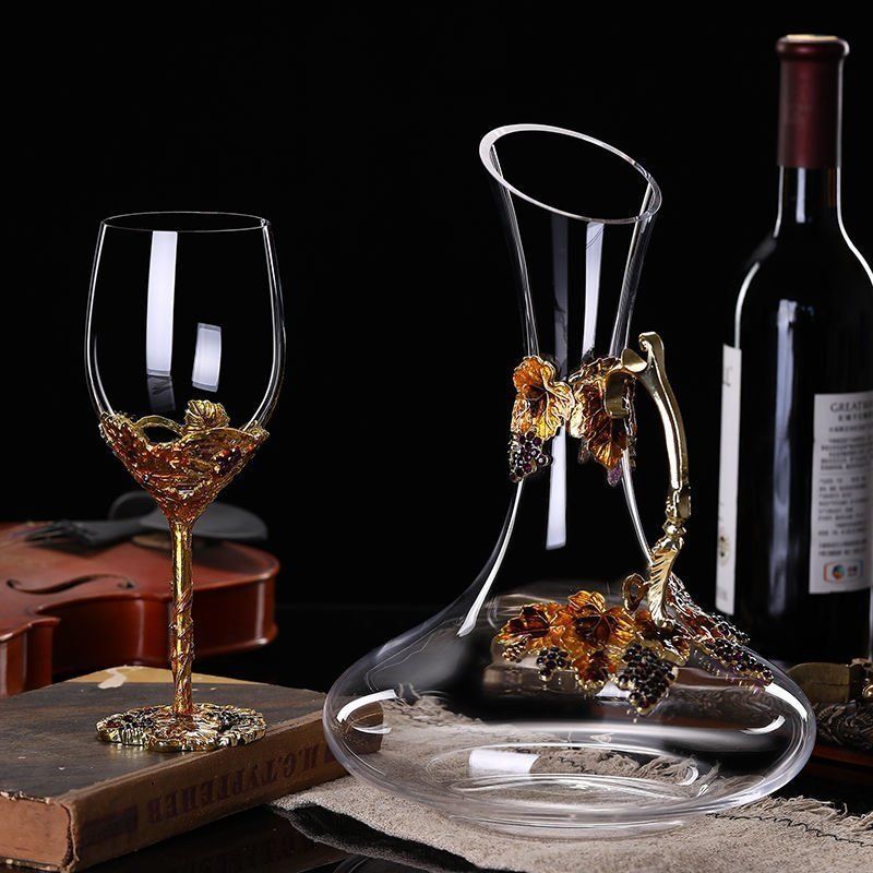 Home Fashion Enamel Crystal Red Wine Glass