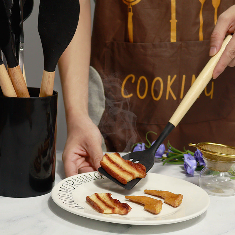 Silicone Spatula Soup Spoon Non-stick Pan High Temperature Resistant Kitchenware Suit