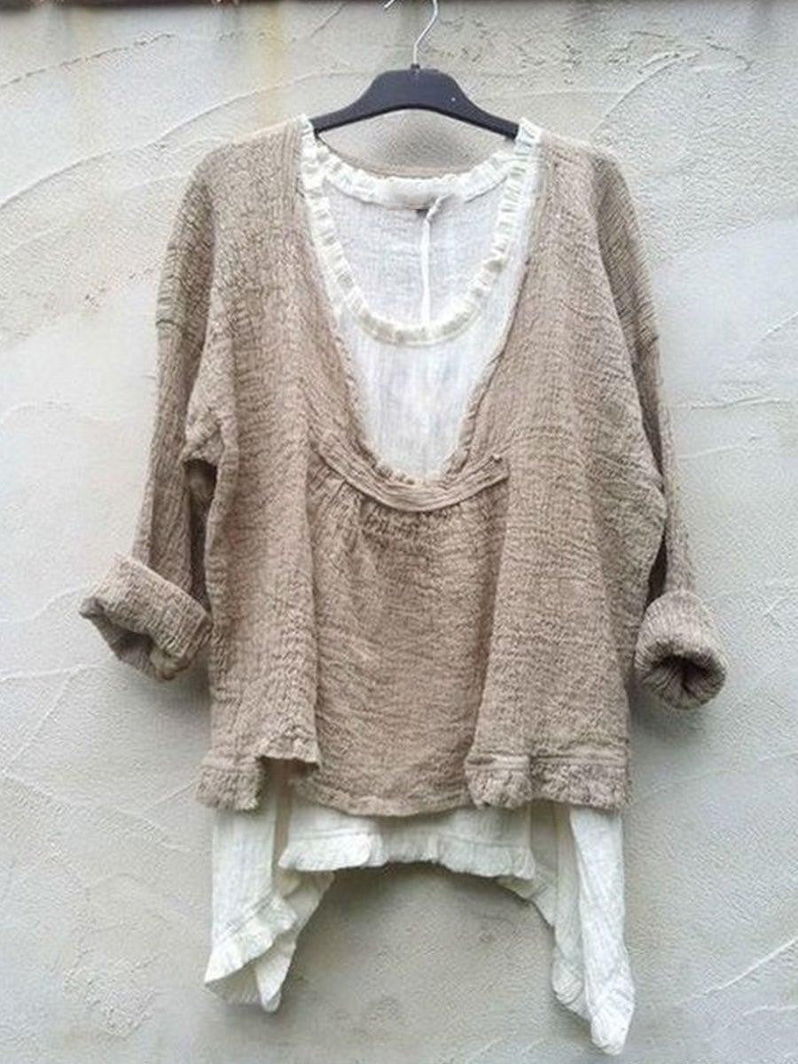 Casual Cool Long Sleeve Solid Color T-shirt