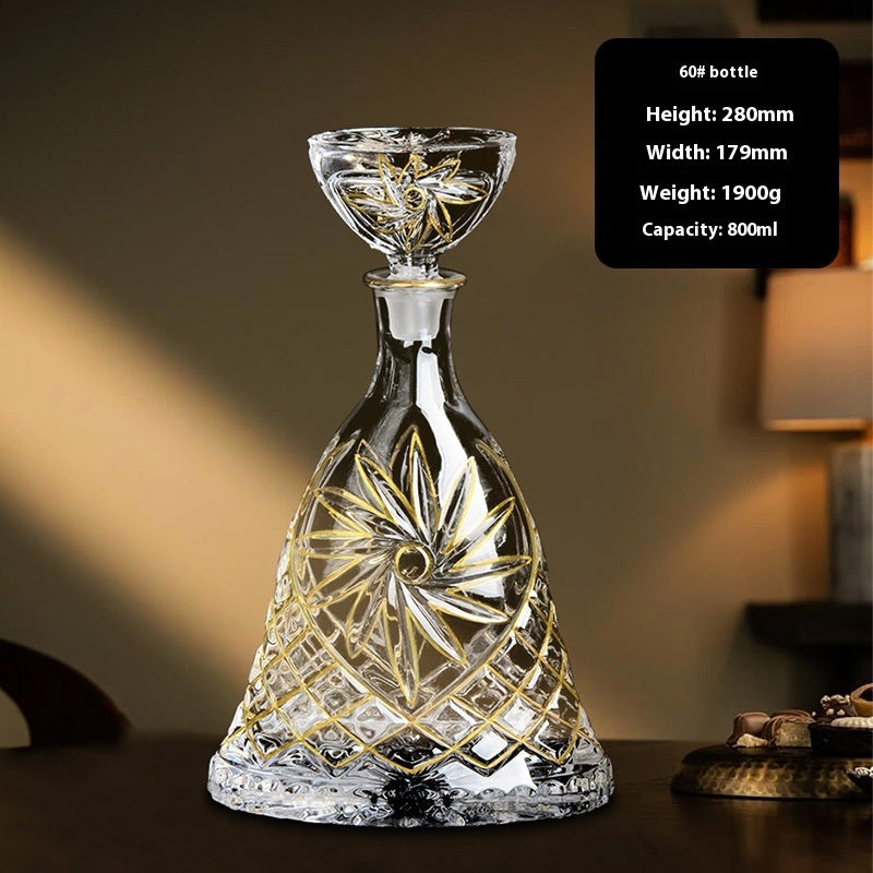 Hand-painted Gold Glass Wine Bottle Internet Celebrity Home High-end Wine