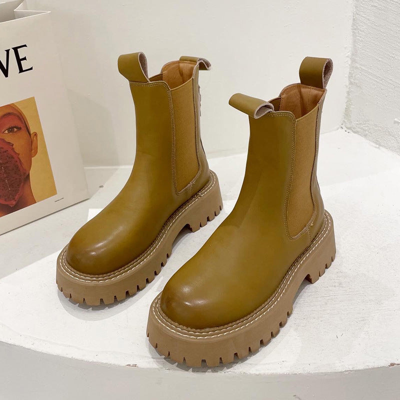 Leather Martin Boots Women's Platform