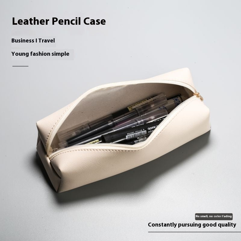 Leather Simple Girls Universal Bag Carry-on Pencil Case