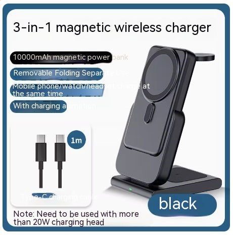 Magnetic Bracket Three In One Wireless Charger
