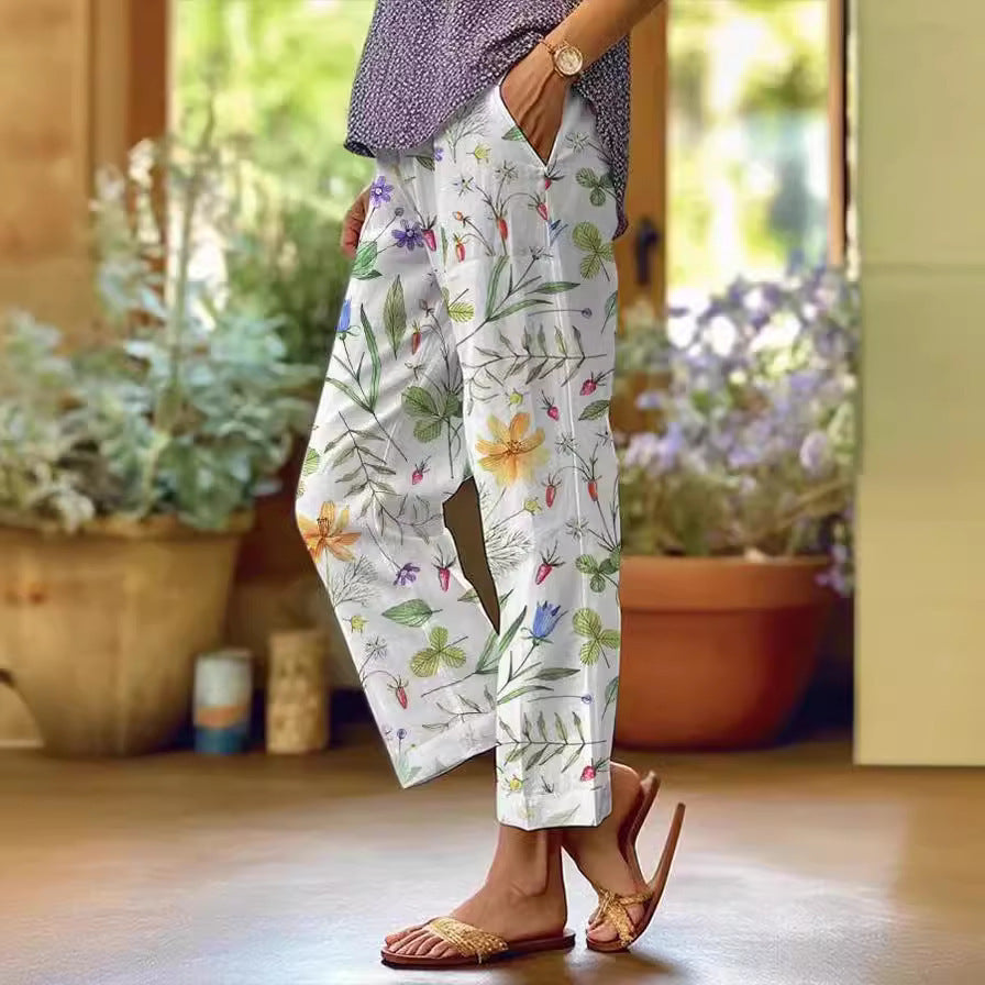 3D Digital Printing High Waist Drawstring Baggy Pants Women