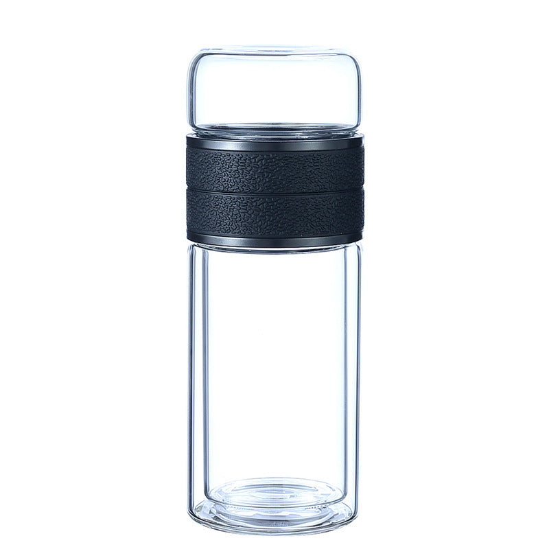 Tea And Water Separation Double Layer Glass Cup