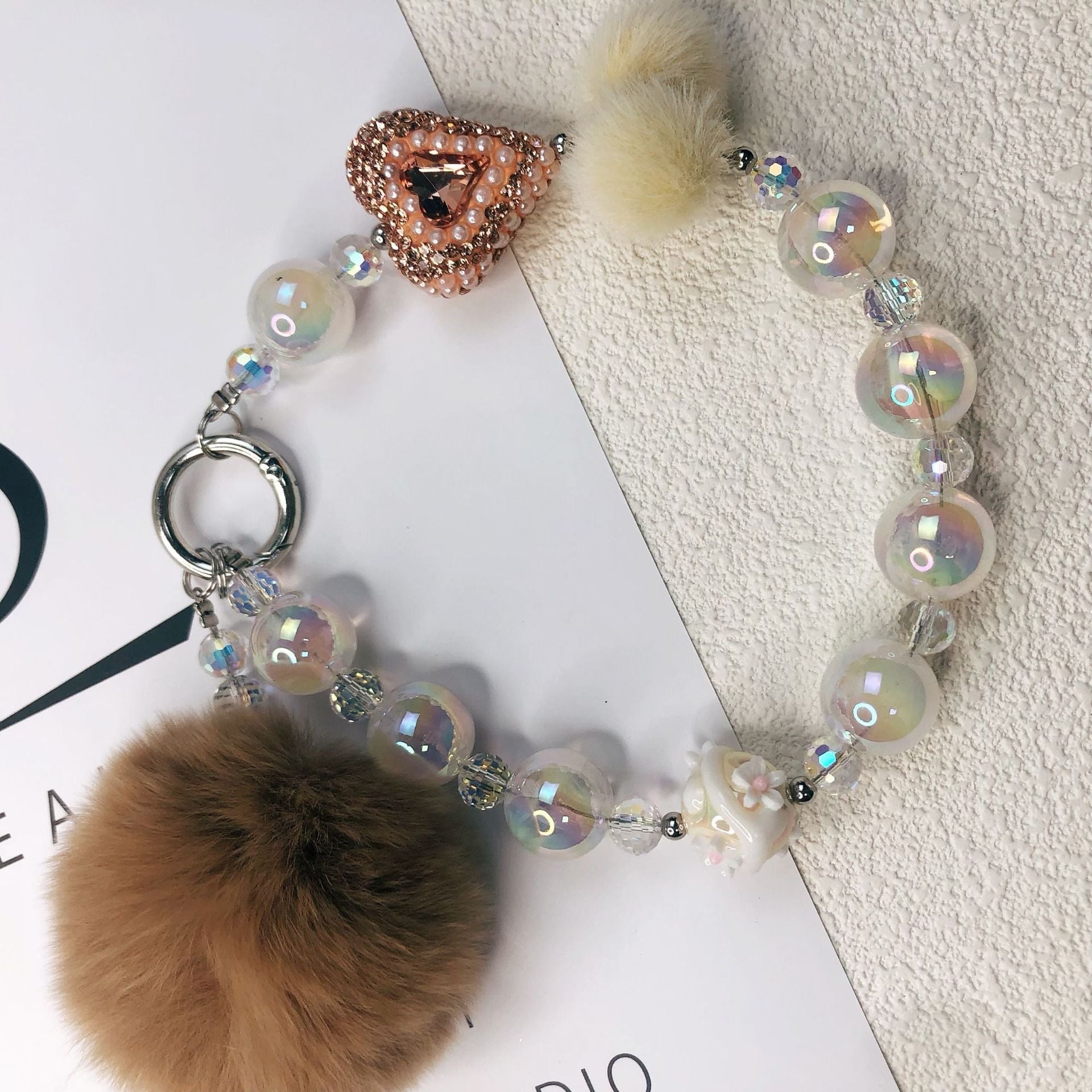 Rabbit Fur Ball Mobile Phone Charm