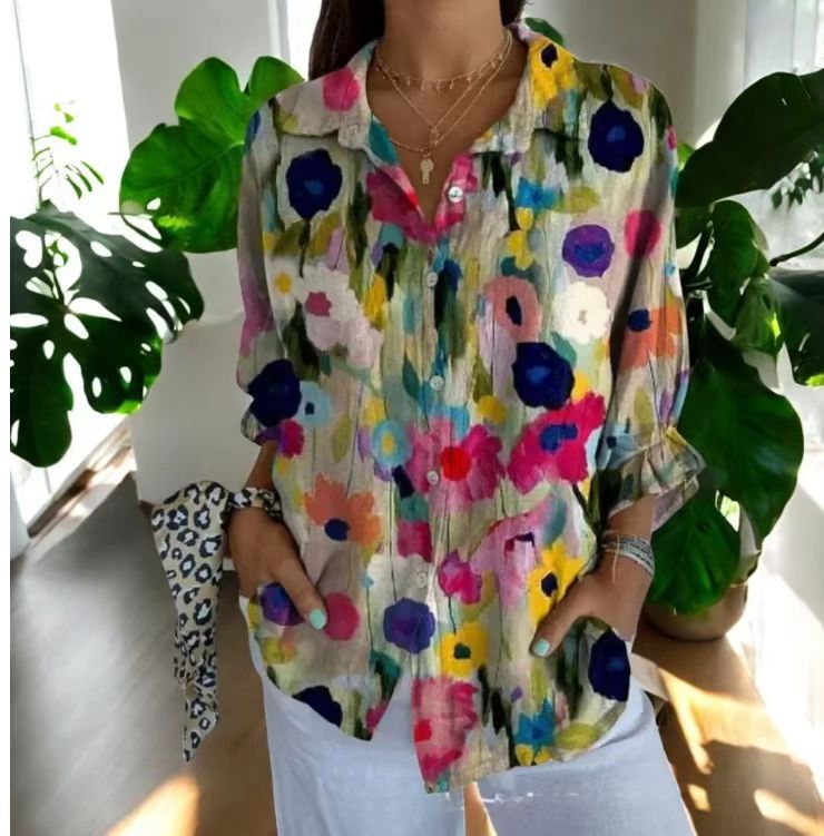 Women's Long Small Floral Print