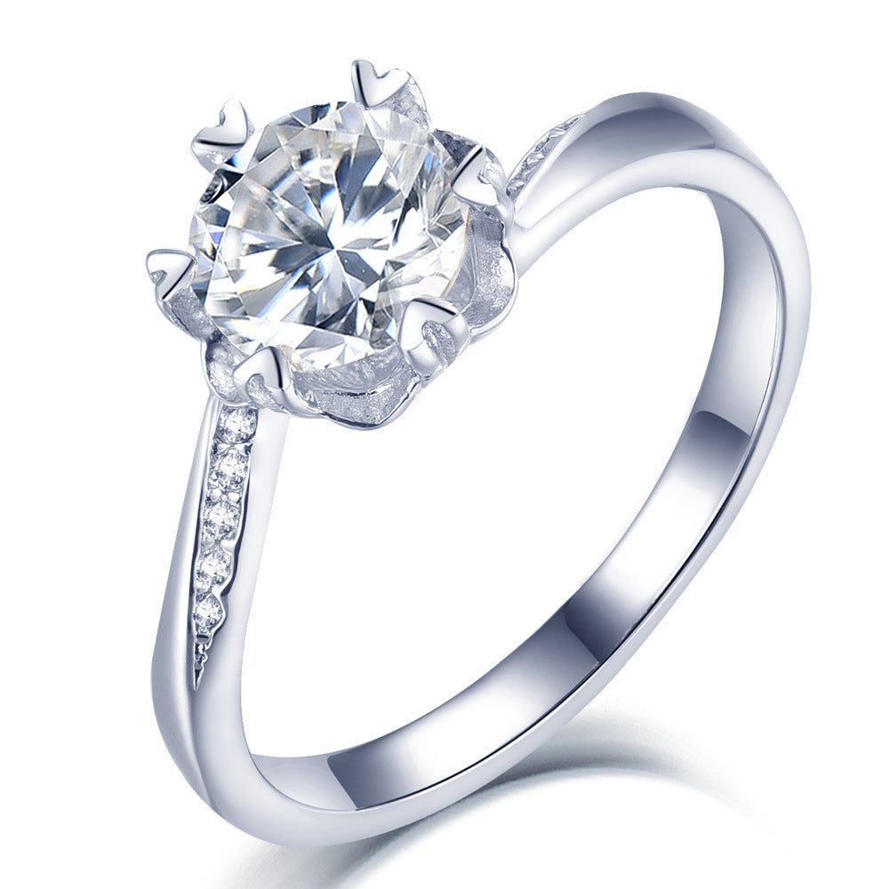 La Moissan Diamond Snowflake Engagement Ring