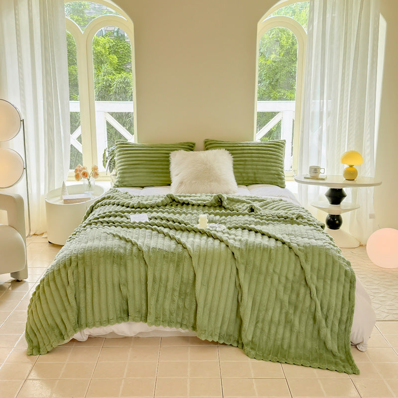 Rabbit Plush Multifunctional Blanket Strip Milk Fiber Bedding