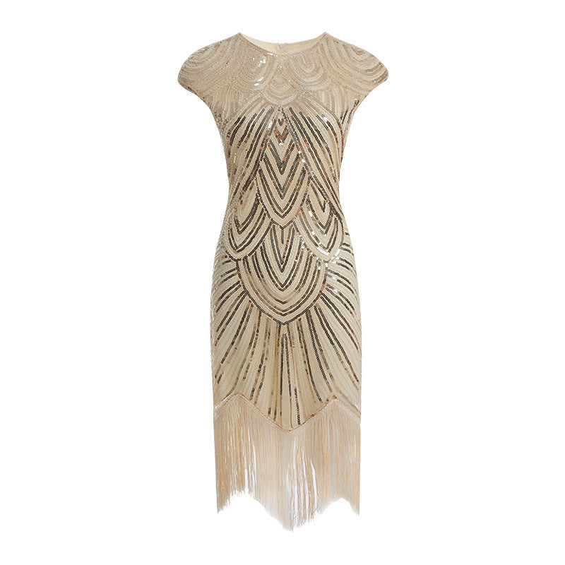 New Women's Vintage Sequin Fringe Dress Beading