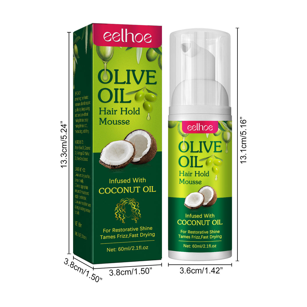 Olive Oil Hair Styling Mousse Long-lasting Moisturizing Roll Shape Anti-frizz