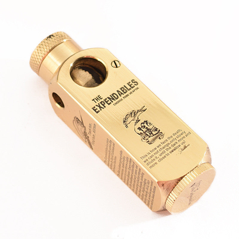 Heavy Duty Trench Shaped Brass Lighter Laser Engraving