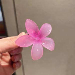 4CM Plumeria Rubra Grip Flower Barrettes Female
