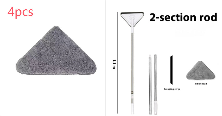 Lengthening Bar Large Household Triangle Mop Wiping Glass