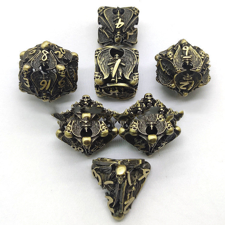 New Metal Cutout Jihad Angel Dice DND 7 Piece Set