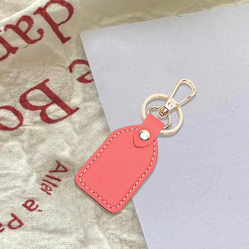 Vintage Leather Rose Red Keychain Pendant