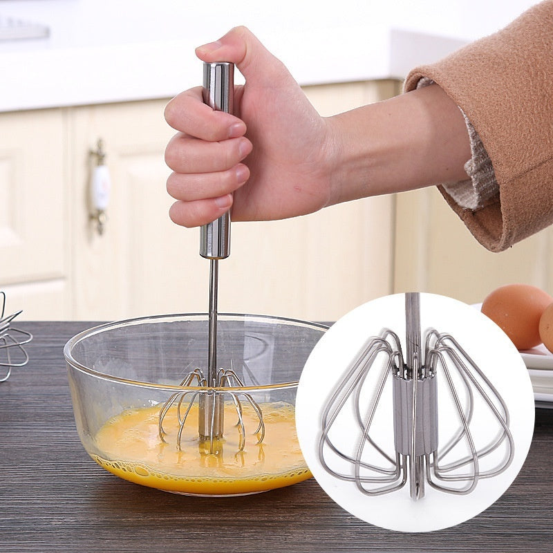 Egg Beater Household Mini Semi-automatic Manual Hand-held Cream Blender Stainless Steel Crack