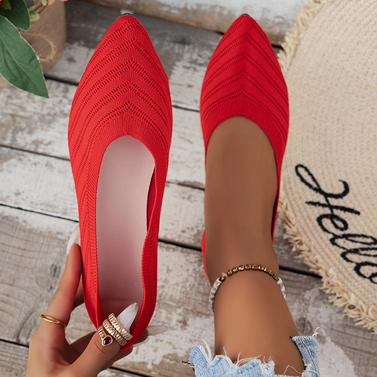 Women's Comfortable Low-cut Square Toe Flat Shoes