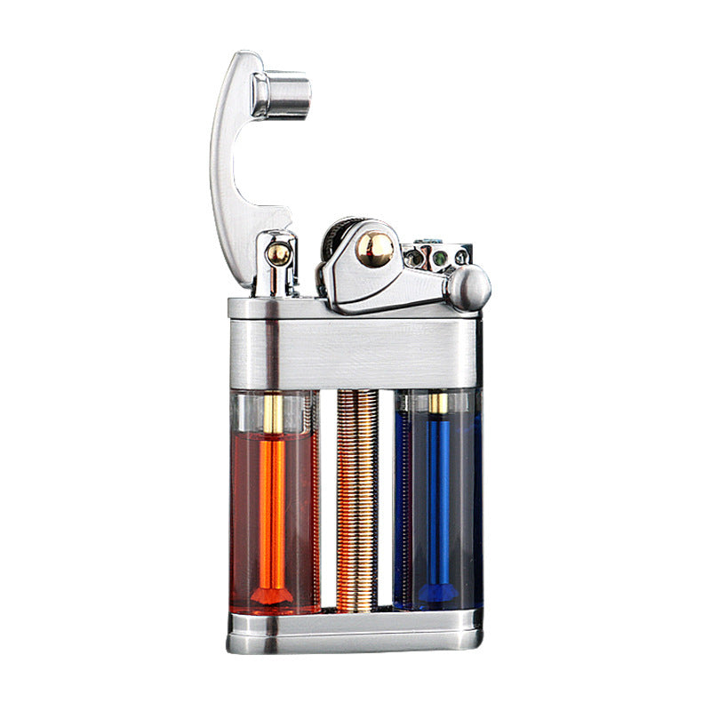 Transparent Double Barrel Oil Bin Kerosene Lighter