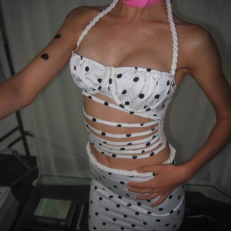 Women's Fashion Personality Twist Neck Suit