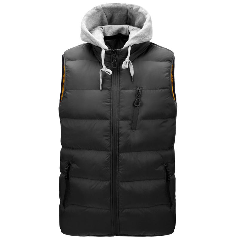 Amazon New Men's Hooded Vest Autumn Cotton Vest