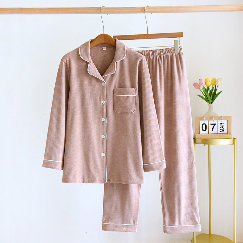 Pajamas Winter Thickened Sanded Fabric Dralon Cardigan Autumn And Winter