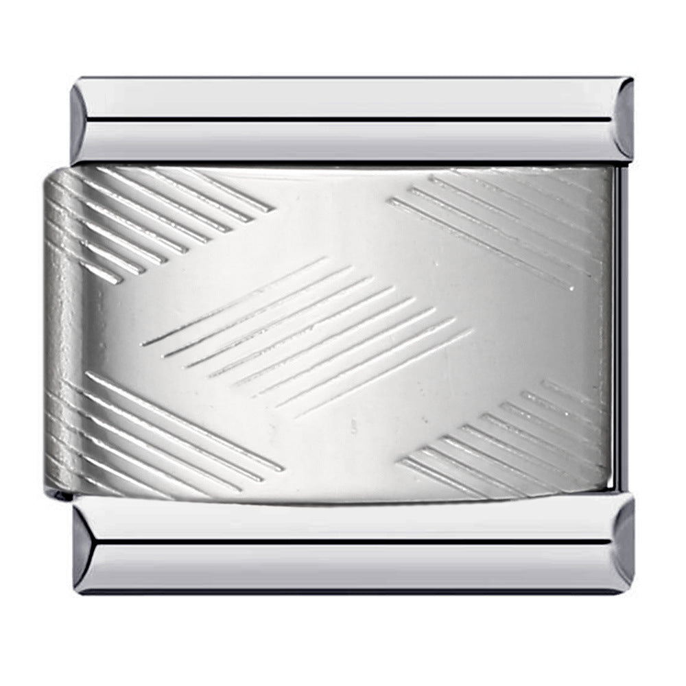 DIY Italian Module Bracelet Titanium Steel Gold Plated