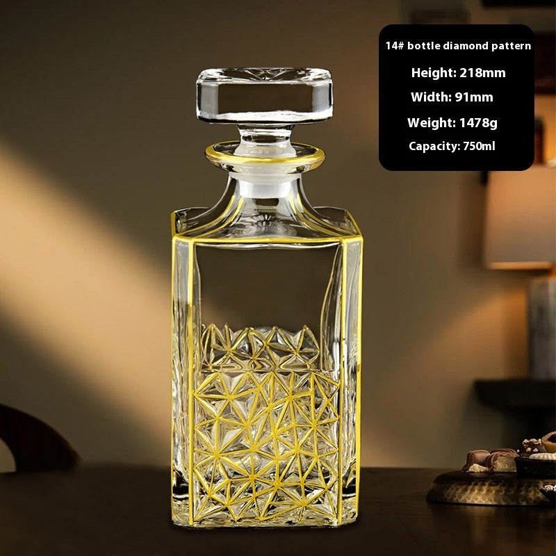 Hand-painted Gold Glass Wine Bottle Internet Celebrity Home High-end Wine