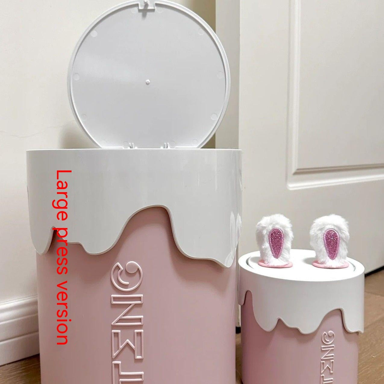 Ice Cream Rabbit Ears Bowknot Trash Can