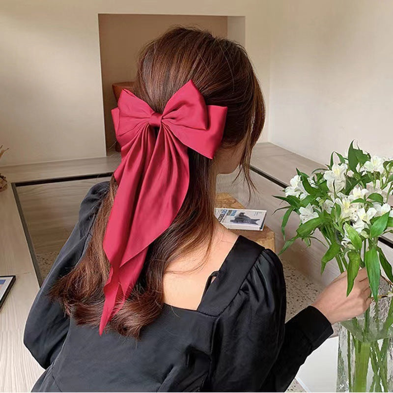 Big Bow Hairpin Red Headwear Women