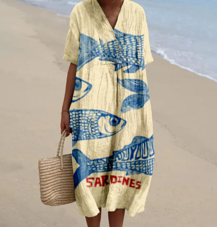 Casual Floral 3D Printing Women Dress