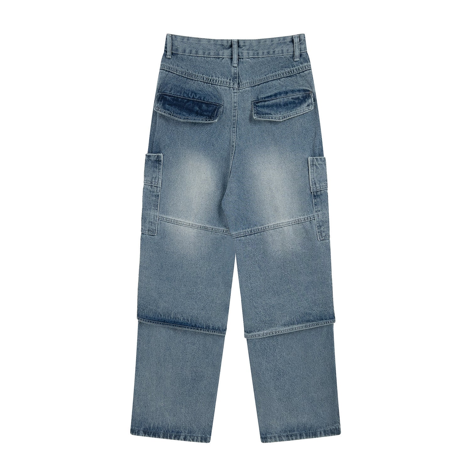 American Street Retro High Street Loose Multi-pocket Jeans Casual