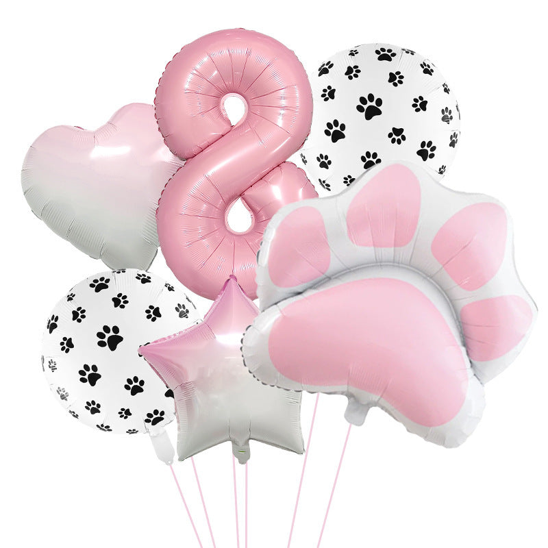 Animal Party Dog Cat's Paw Aluminum Balloon