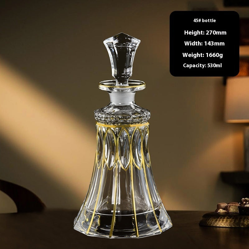 Hand-painted Gold Glass Wine Bottle Internet Celebrity Home High-end Wine