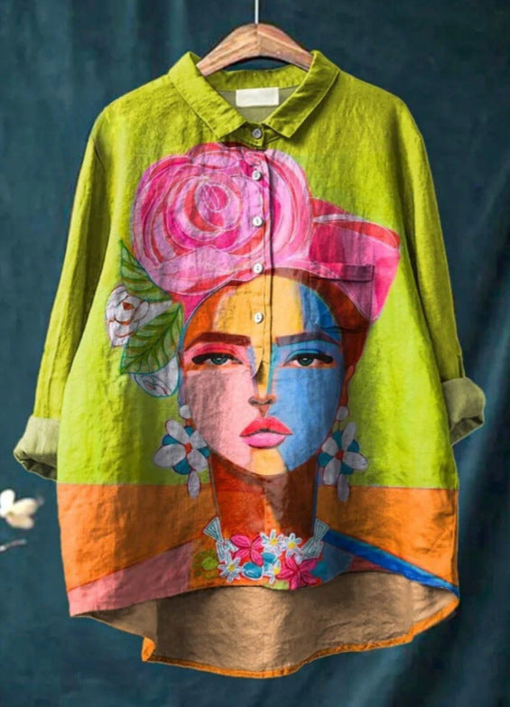 Loose Print Crew Neck Casual Plus Size Women's T-shirt